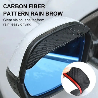 Carbon Fiber & Transparent Car Rearview Mirror Rain Eyebrow