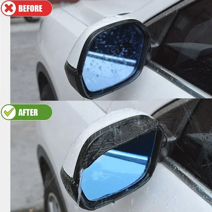 Carbon Fiber & Transparent Car Rearview Mirror Rain Eyebrow